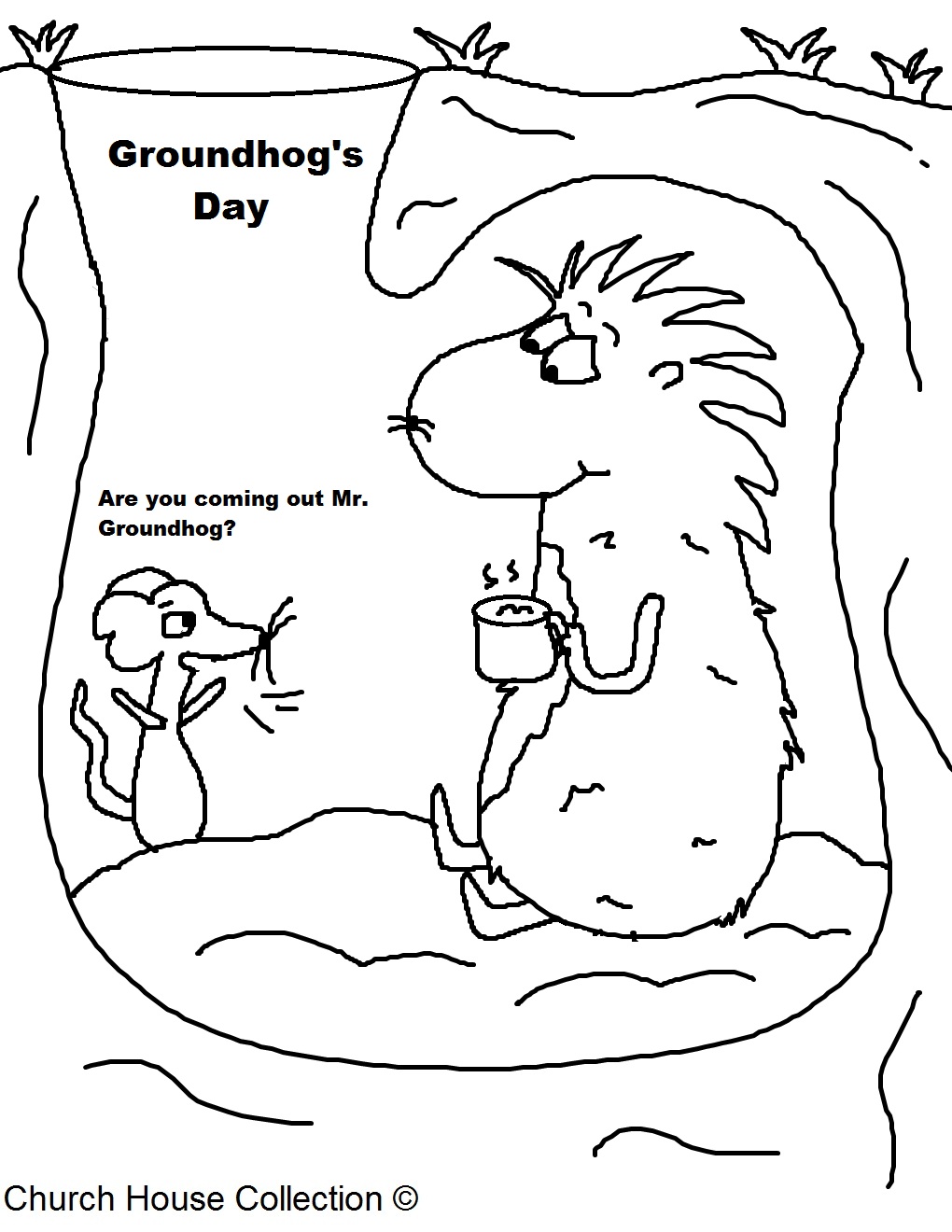 Groundhog Day Coloring Pages
